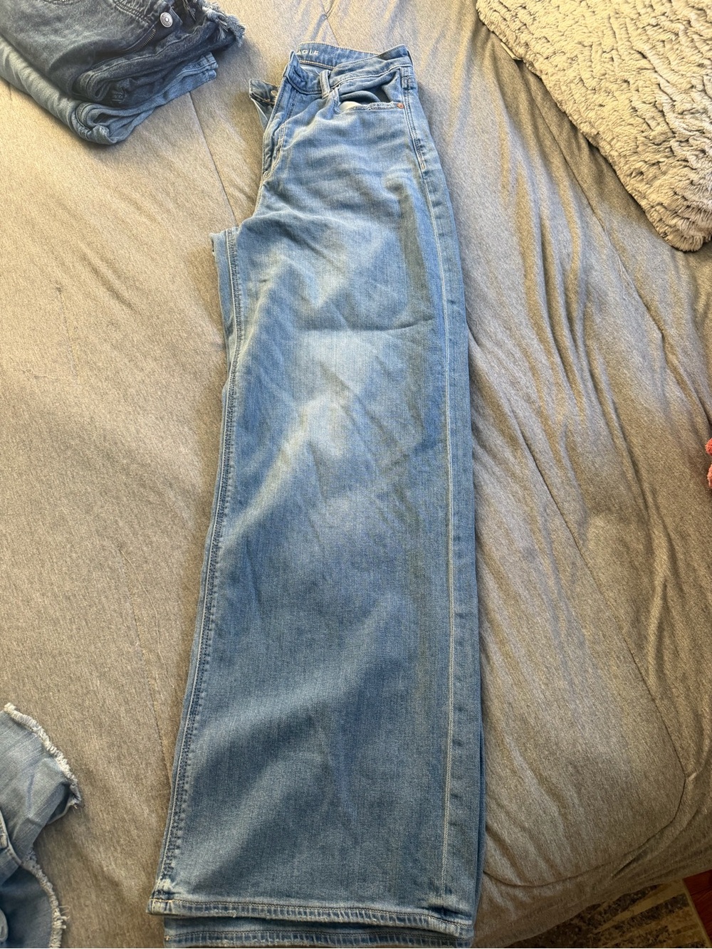 American Eagle Outfitters Light Blue Wide-Leg Jeans